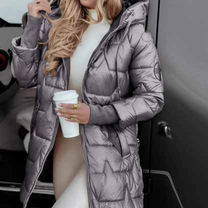 🎁Warmer, mittellanger Wintermantel für Damen aus Baumwolle mit Kapuze