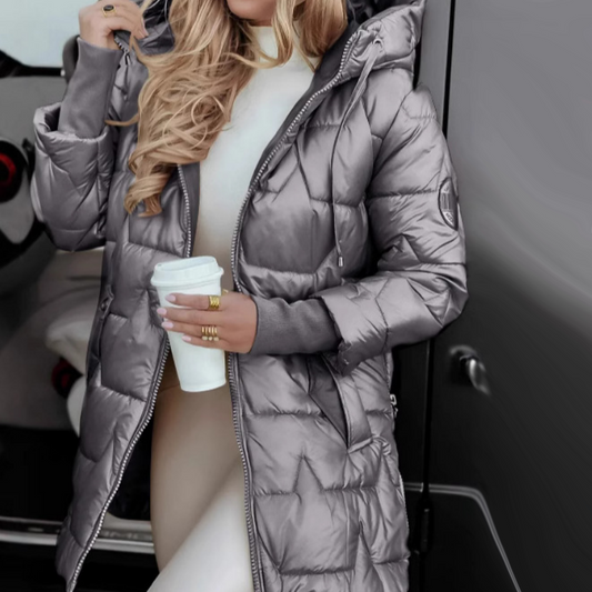 🎁Warmer, mittellanger Wintermantel für Damen aus Baumwolle mit Kapuze