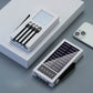 10000mAh tragbare Solar-Powerbank mit eingebautem Kabel und LED-Licht
