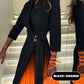 💖Ombre Reverskragen Tailliertes Plissee Blazer Kleid🔥Kauf 2 Artikel versandkostenfrei