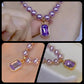 💜Elegant Purple Imitation Pearls Necklace with Pendant