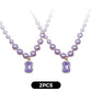 💜Elegant Purple Imitation Pearls Necklace with Pendant
