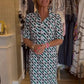 Kurzarmkleid mit Hemdkragen und geometrischem Muster
