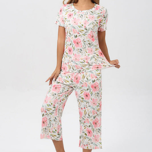 🎁Bedrucktes Damen Top & Hose Nachtwäsche Set