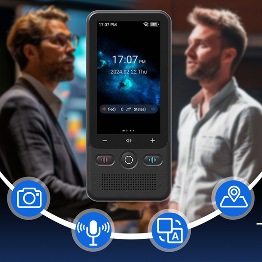 ⏰📲2-in-1 Übersetzungsgerät für unterwegs – Echtzeitübersetzung,🌍138 Offline-Sprachen, 🔋Ultra-Lange Akkulaufzeit | Perfekt für Globetrotter✈️