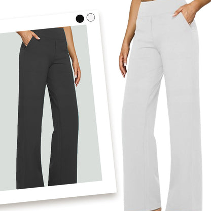 Damen-Freizeit-Yogahose mit hohem Bund aus Stretchmaterial in Uni-Farbe🔥Kauf 2 Artikel versandkostenfrei