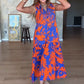 Ärmelloses modisches Maxikleid mit Print für Damen