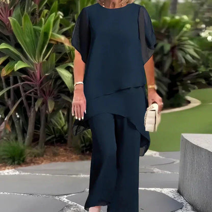 👚 54% RABATT! ✨ Charmantes Set aus Asymmetrischem Oberteil & Weite-Hose – Bequem, Elegant & Perfekt für den Frühling 🌸