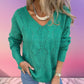 Wendbarer Pullover mit V-Ausschnitt und Hohlmuster