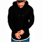 Einfarbiges Langarm-Sweatshirt mit Kordelzug und Kapuzen