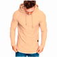 Einfarbiges Langarm-Sweatshirt mit Kordelzug und Kapuzen