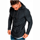 Einfarbiges Langarm-Sweatshirt mit Kordelzug und Kapuzen