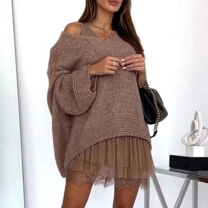 Gemütlicher Damen-Pullover mit V-Ausschnitt🔥Kauf 2 Artikel versandkostenfrei🔥