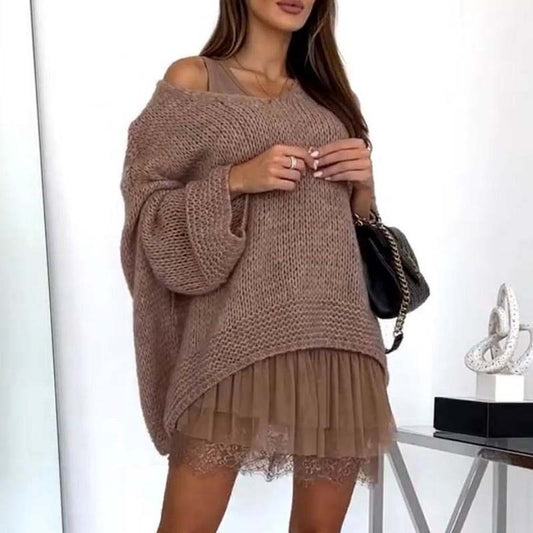 Gemütlicher Damen-Pullover mit V-Ausschnitt🔥Kauf 2 Artikel versandkostenfrei🔥