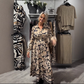 Anmutiges Langarmkleid mit Blumenmuster