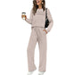 🔥💓Set aus Damen-Oberteil mit Rundhalsausschnitt und Hose mit Kordelzug💯