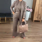 🔥KAUFE 2 UND ERHALTE KOSTENLOSEN VERSAND🔥Elegantes 3-teiliges Set aus Longline-Cardigan, Top und Hose