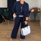🔥KAUFE 2 UND ERHALTE KOSTENLOSEN VERSAND🔥Elegantes 3-teiliges Set aus Longline-Cardigan, Top und Hose
