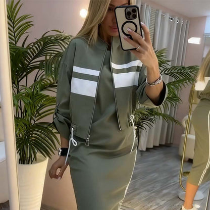 ❄️LETZTER TAG – 49% RABATT 💖 Damen-Set aus Stehkragenjacke und Kleid
