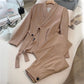 2-teiliges Business-Set für Damen: Blazer mit Schleife vorne und Hose mit weitem Bein