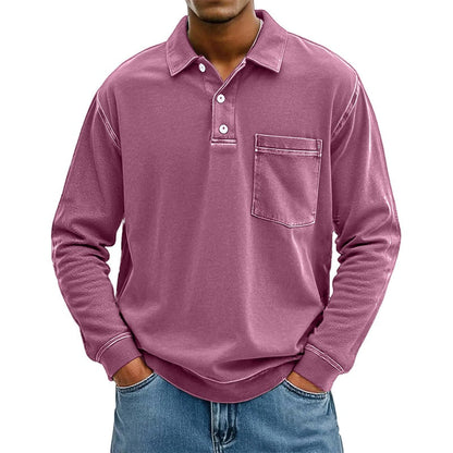 Lässiges Herren-Langarmhemd mit Tasche