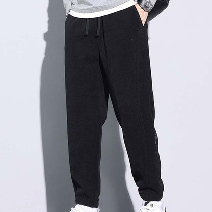 🔈🔈60% Rabatt🔥Herrenhose aus Cord mit verjüngtem Schnitt, Kordelzug und Taschen