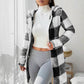Women's Plaid Zip-Up Hooded Jacket