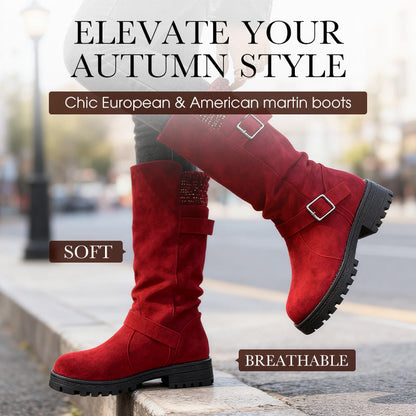 🎅 Festliche Vorratssale👢Damen Slouchy Boots bis zur mittleren Wade🎁