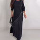Langärmeliges A-Linien-Maxikleid für Damen