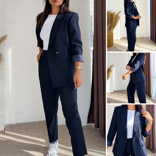 🔥Kostenloser Versand🔥Damen-Zweiteiler: Klassischer Blazer & Hose🚀Versandkostenfrei
