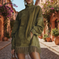 👗✨ Jetzt im Trend –Casual Turtleneck Pocket Dress with Tassel Hem