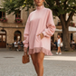 👗✨ Jetzt im Trend –Casual Turtleneck Pocket Dress with Tassel Hem