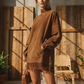 👗✨ Jetzt im Trend –Casual Turtleneck Pocket Dress with Tassel Hem