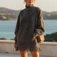 👗✨ Jetzt im Trend –Casual Turtleneck Pocket Dress with Tassel Hem