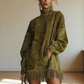👗✨ Jetzt im Trend –Casual Turtleneck Pocket Dress with Tassel Hem