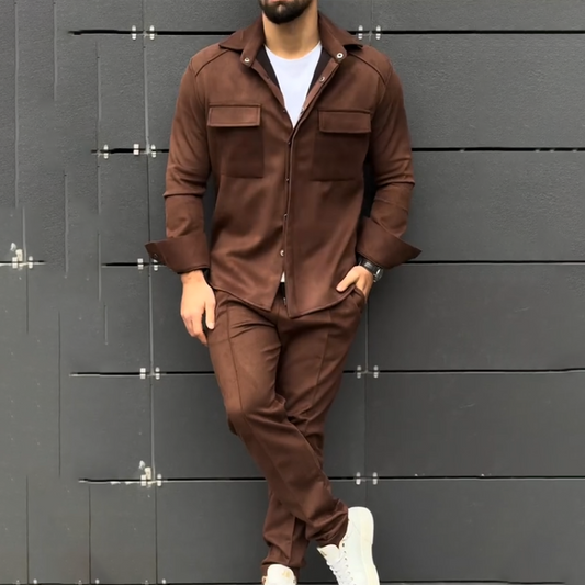 ✨✨Lässiger Herren Zweiteiler (Hemdjacke & Hose）