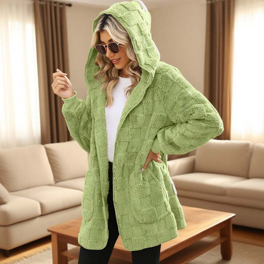 Karierte Fuzzy-Strickjacke🔥Kauf 2 Artikel versandkostenfrei🔥