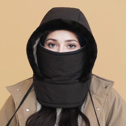 💥Plüschgefütterte, verdickte Thermomütze mit Gesichtsmaske für Männer und Frauen