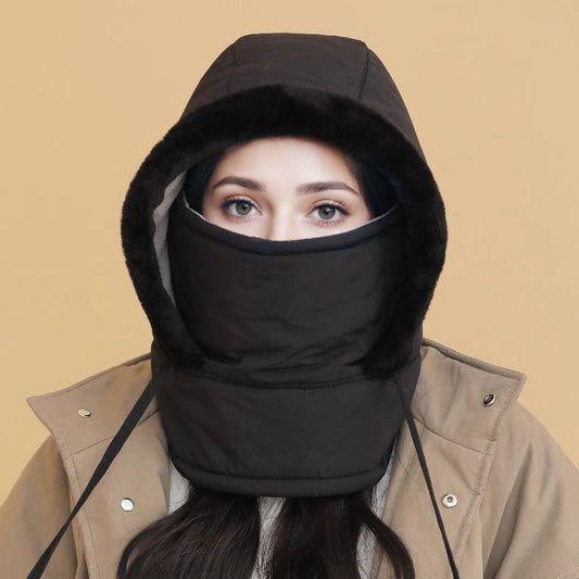 💥Plüschgefütterte, verdickte Thermomütze mit Gesichtsmaske für Männer und Frauen
