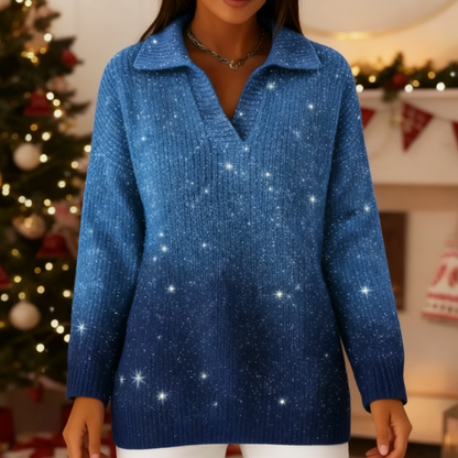 💎 Bestseller – Funkelnder V-Ausschnitt-Pullover – elegant und vielseitig