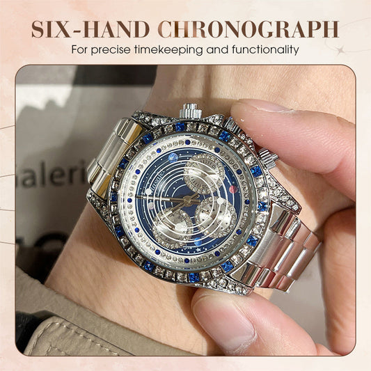 🎅Weihnachtsgeschenk🎁TINAIBIN Zwölf Sternzeichen & Sternenhimmel Diamant Automatikuhr Skelett Herrenuhr