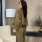 Zweiteiliges Set aus Damenjacke mit Reißverschluss und Hose mit weitem Bein🔥Kostenloser Versand