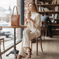 🔥2-teiliges Set für Damen – Asymmetrischer Pullover + Hose mit weitem Bein, lockere Passform und weicher Stoff, äußerst bequem 👚✨