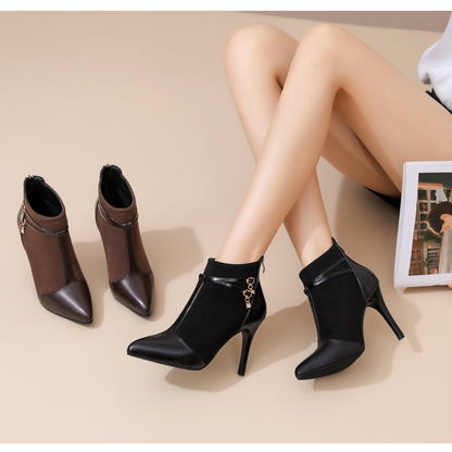 Elegante Stiefeletten mit spitzer Zehenpartie und Stilettoabsatz🔥Kauf 2 Artikel versandkostenfrei