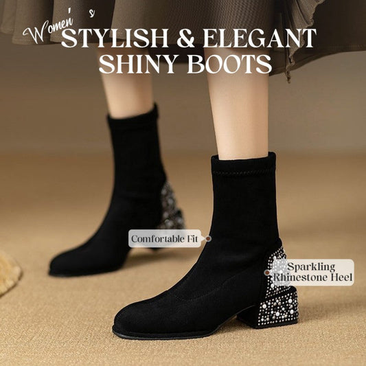 Stylische elegante glänzende Stiefeletten für Damen