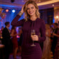 Women's Long Sleeve Tie-Neck Knit Midi Dress