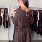Damenmode Strickoberteil & Mesh-Kleid 2-teiliges Set