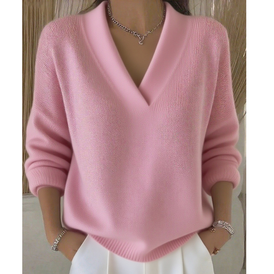 Gemütlicher Pullover mit V-Ausschnitt für die Freizeit