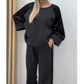 Sweatshirt- und Hosen-Set für Damen mit Paillettenbesatz