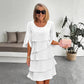 👗60% RABATT! ✨ Damen Kleid – Rundhals, Kaskaden-Rüschen & Mehrlagig – Elegant, Schmeichelhaft & Perfekt für Sommer & Anlässe 🌸